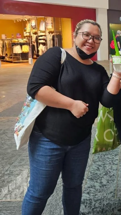 Vanessa before weight loss transformation front view